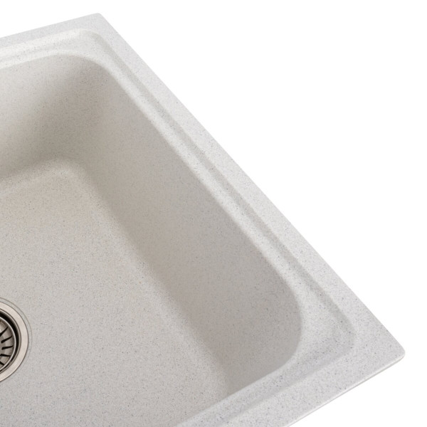 Гранітна мийка для кухні VALESO 7950 Equatoria матова Біла в крапку