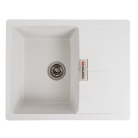 Гранітна мийка для кухні VALESO 6250 ZIRKONE матова Білосніжна