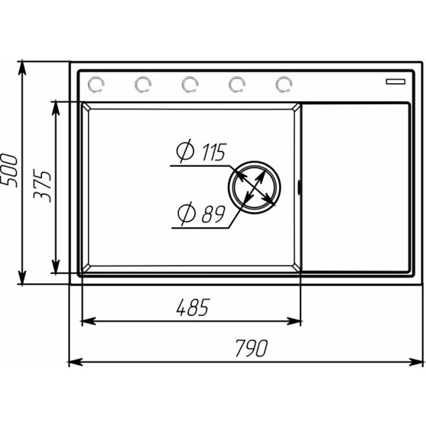 Гранітна мийка для кухні VALESO 7950 AZURIT матова Карамель