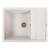 Гранитная мойка для кухни VALESO LOTOS 6550 матовая Белая в точку