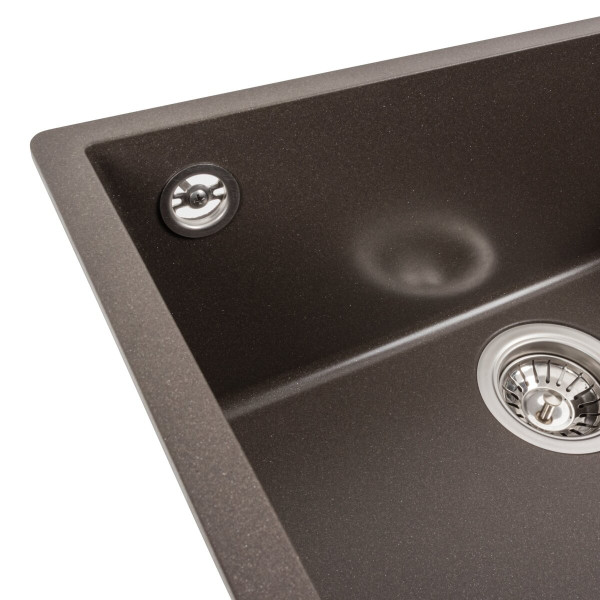 Гранітна мийка для кухні VALESO OASIS 5444 матова Темна скеля