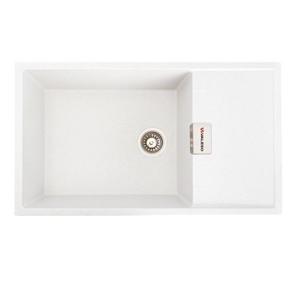 Гранітна мийка для кухні VALESO DIAMOND 8650 матова Біла в крапку