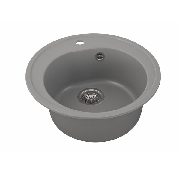 Гранітна мийка для кухні VALESO LUNA 510 матова Сірий металік