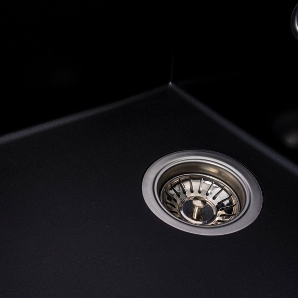 Гранітна мийка для кухні VALESO SOLID 7843 матова Чорний