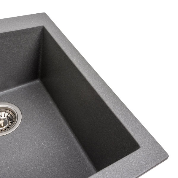 Гранітна мийка для кухні VALESO SOKIL 4150 матова Сірий мусон