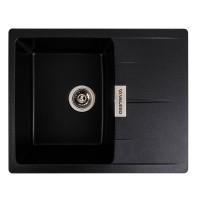 Гранітна мийка для кухні VALESO ZIRKONE 6250 матова Чорний металік