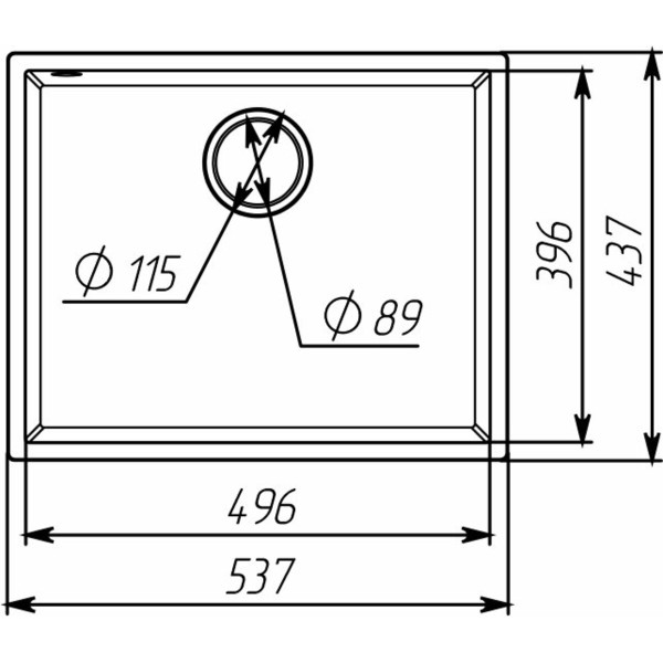 Гранітна мийка для кухні VALESO OASIS 5444 матова Сірий металік