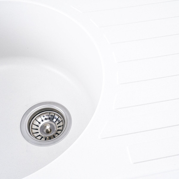 Гранітна мийка для кухні VALESO LIRA 7750 матова Білосніжна