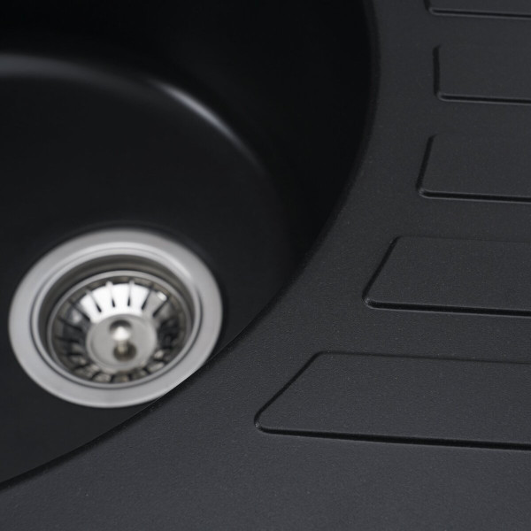 Гранітна мийка для кухні VALESO SOUL 6250 матова Чорна