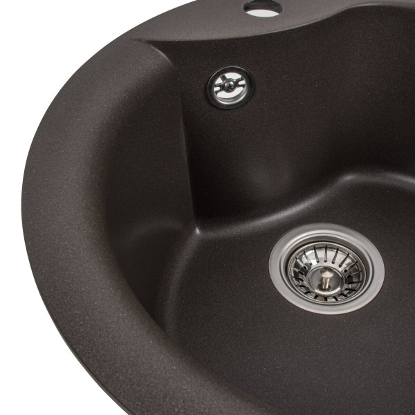Гранітна мийка для кухні VALESO TURAS 480 матова Темна скеля