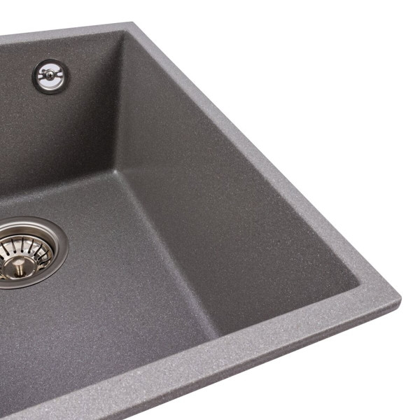 Гранітна мийка для кухні VALESO ROXY 3744 матова Сірий мусон