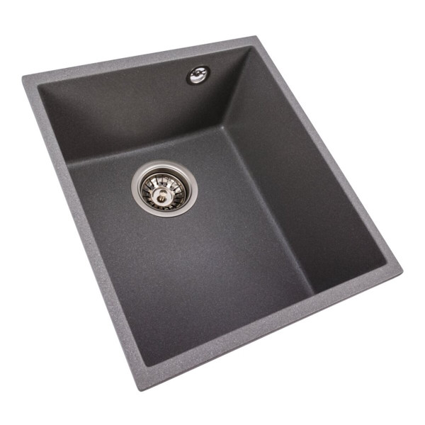 Гранітна мийка для кухні VALESO ROXY 3744 матова Сірий мусон