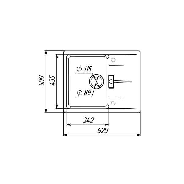 Гранітна мийка для кухні VALESO ZIRKONE 6250 матова Титан