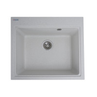 Гранитная мойка для кухни VALESO VESTA 5852 матовая Белая в точку