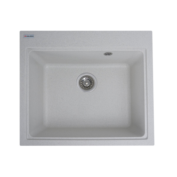 Гранітна мийка для кухні VALESO VESTA 5852 матова Біла в крапку