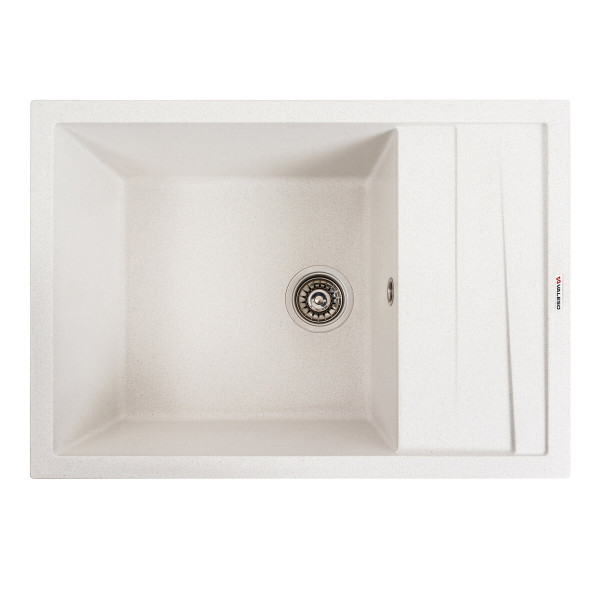 Гранітна мийка для кухні VALESO CASCADA 7050 матова Біла в крапку