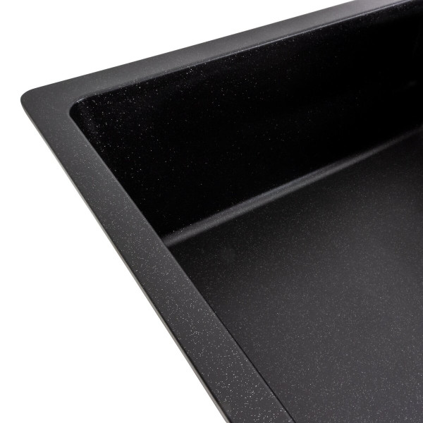 Гранітна мийка для кухні VALESO ROMA 7850 матова Чорний металік