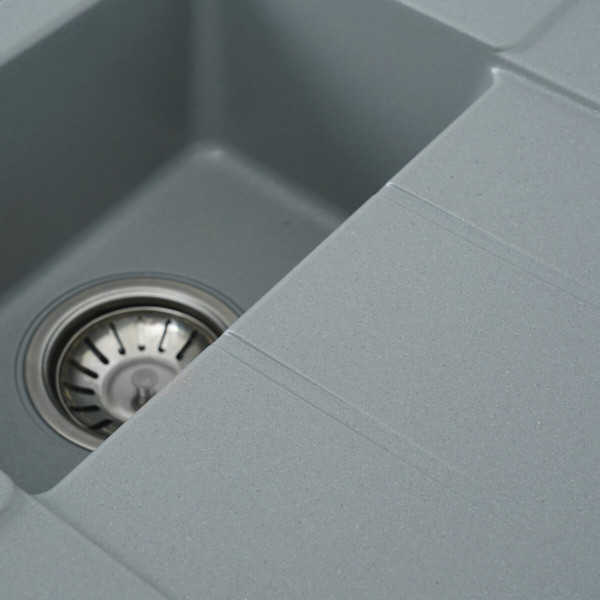 Гранітна мийка для кухні VALESO TOSKANA 7850W матова Сірий металік