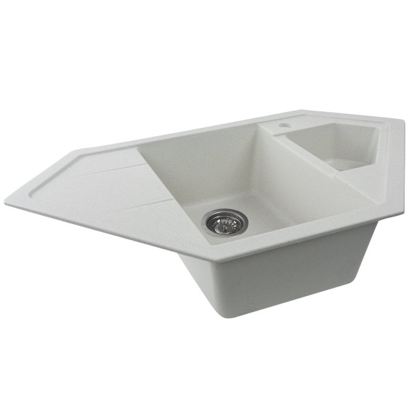 Гранітна мийка для кухні VALESO 9950 PANDORA матова Біла в крапку