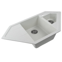 Гранітна мийка для кухні VALESO 9950 PANDORA матова Біла в крапку