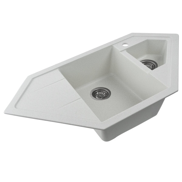 Гранітна мийка для кухні VALESO 9950 PANDORA матова Біла в крапку