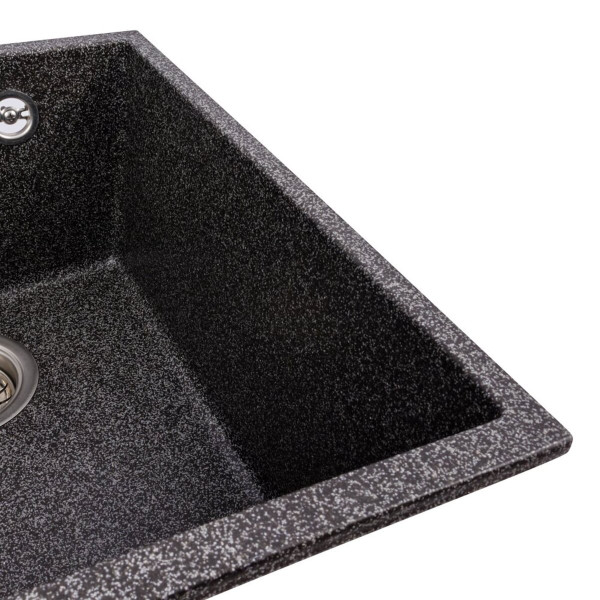 Гранітна мийка для кухні VALESO ROXY 3744 матова Графіт