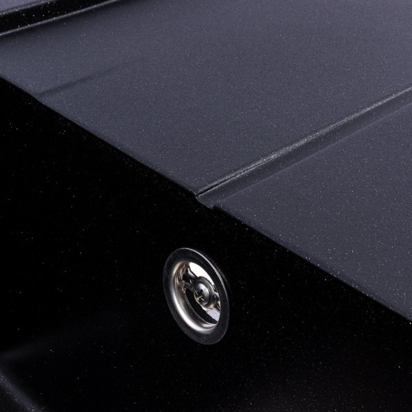 Гранітна мийка для кухні VALESO SOLID 7843 матова Чорний металік