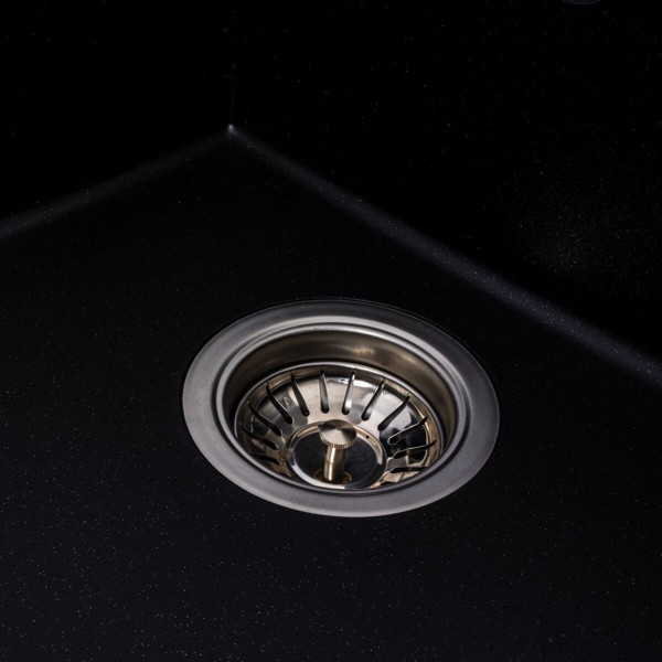 Гранітна мийка для кухні VALESO SOLID 7843 матова Чорний металік