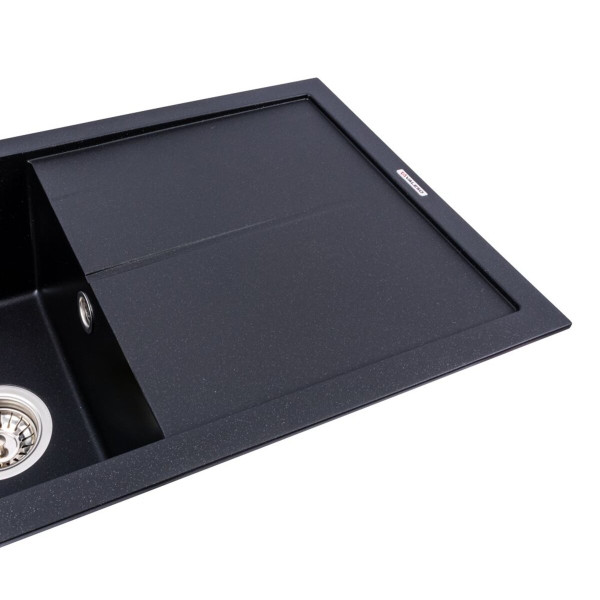 Гранітна мийка для кухні VALESO SOLID 7843 матова Чорний металік