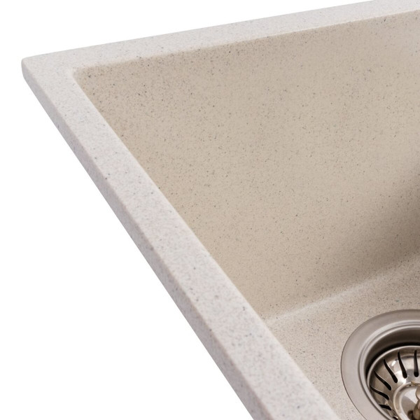 Кухонна гранітна мийка 3744 ROXY VALESO біла в крапку