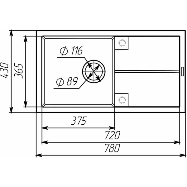 Гранітна мийка для кухні VALESO SOLID 7843 матова Сірий мусон