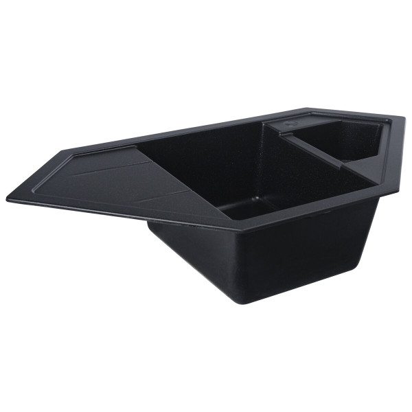 Гранітна мийка для кухні VALESO 9950 PANDORA матова Чорний металік