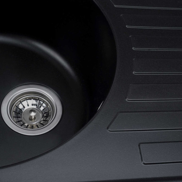 Гранітна мийка для кухні VALESO LIRA 7750 матова Чорна