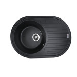 Гранітна мийка для кухні VALESO LIRA 7750 матова Чорна