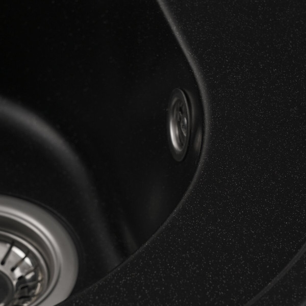 Гранітна мийка для кухні VALESO LUNA 510 матова Чорний металік