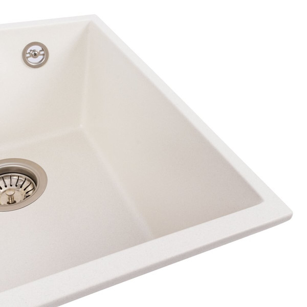 Гранітна мийка для кухні VALESO ROXY 3744 матова Білосніжна