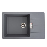 Гранітна мийка для кухні VALESO ROMA 7850 матова Сірий металік