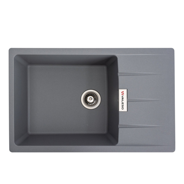 Гранітна мийка для кухні VALESO ROMA 7850 матова Сірий металік
