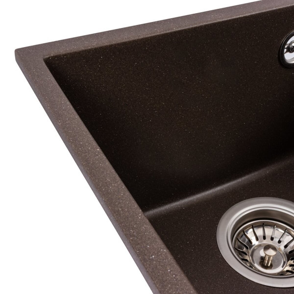 Гранітна мийка для кухні VALESO ROXY 3744 матова Темна скеля