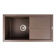 Гранітна мийка для кухні VALESO SOLID 7843 матова Темна скеля
