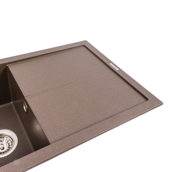 Гранітна мийка для кухні VALESO SOLID 7843 матова Темна скеля