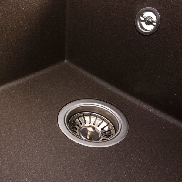 Гранітна мийка для кухні VALESO SOLID 7843 матова Темна скеля