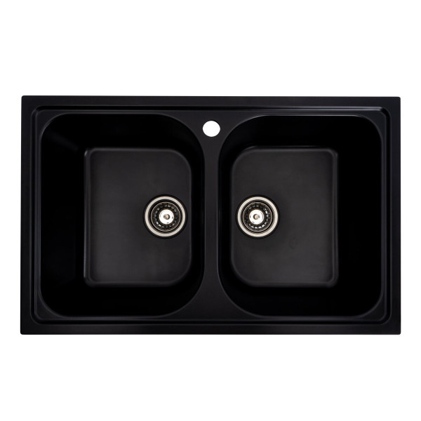 Гранітна мийка для кухні VALESO EQUATORIA 7950 матова Чорна