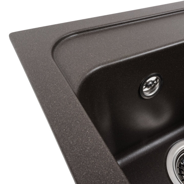 Гранітна мийка для кухні VALESO KORRADO 4050 матова Темна скеля