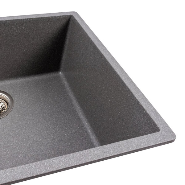 Гранітна мийка для кухні VALESO OASIS 5444 матова Сірий мусон