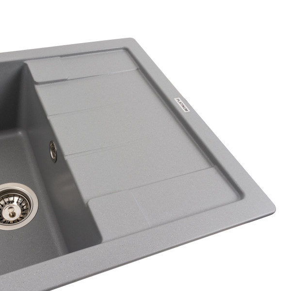 Гранітна мийка для кухні VALESO INTENSO 6550 матова Сірий металік