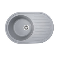 Гранітна мийка для кухні VALESO LIRA 7750 матова Сірий металік