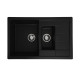 Гранітна мийка для кухні VALESO TOSKANA 7850W матова Чорна