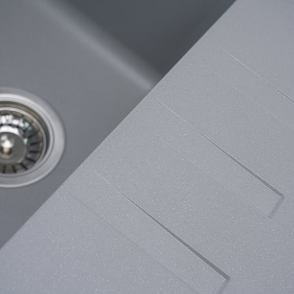 Гранітна мийка для кухні VALESO LIANA 6243 матова Сірий металік