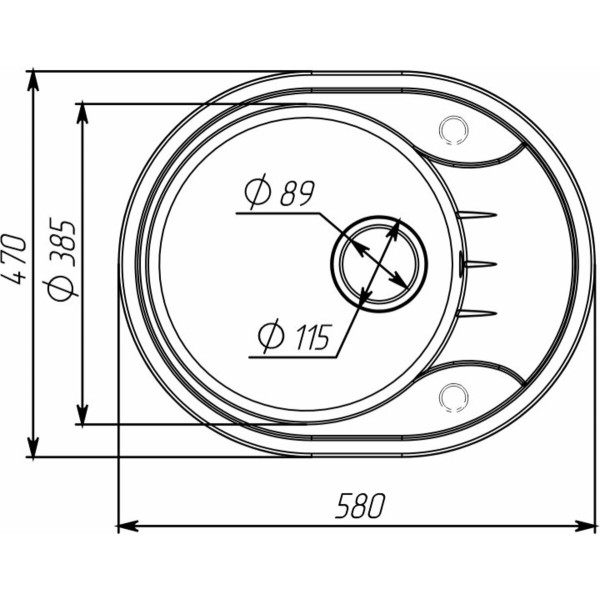 Гранітна мийка для кухні VALESO ONYX 5847 матова Чорний металік